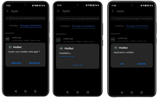 Étapes d'installation de Melbet APK sur Android