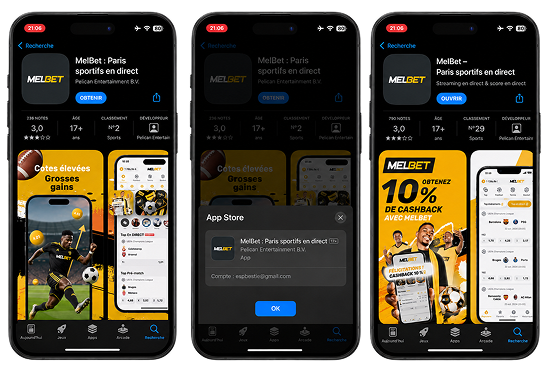 Étapes d'installation de Melbet sur iPhone